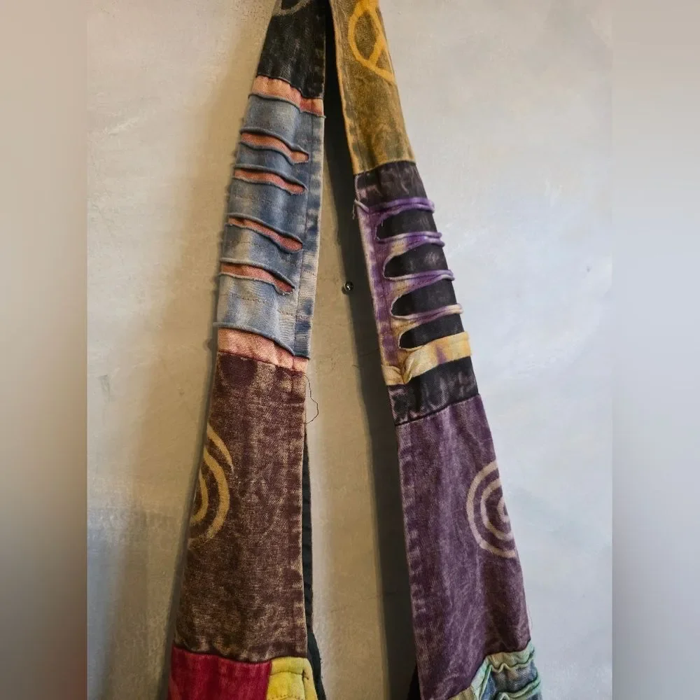 Boho Slouchy Patchwork Colorful Long Sling Bag Shoulder Crossbody Rising Inter